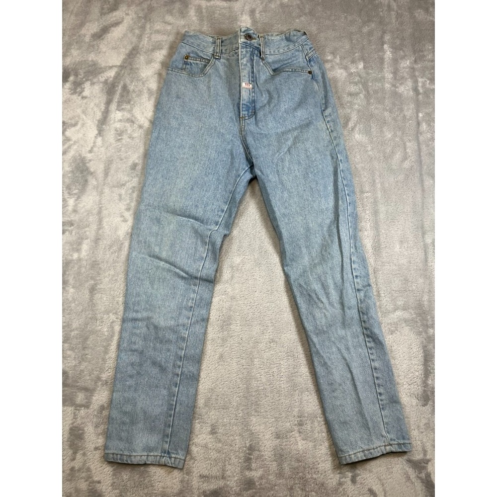 Vtg Yes Clothing Co High Waisted Mom Jeans Women's Size 9 Leather Patch